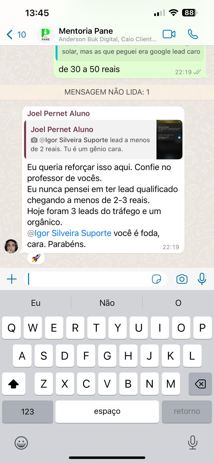 Depoimento de cliente
